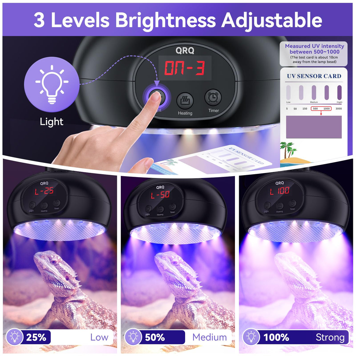 QRQ UVB/UVA lamp provides growth-friendly lighting for healthier bones and activity.