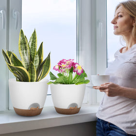 QRRICA modern planter white matte finish complements any decor.