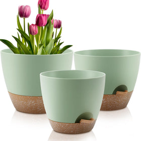 QRRICA plant pots set in three sizes for versatile indoor and outdoor planting