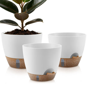 QRRICA self-watering pot with water level indicator for steady moisture