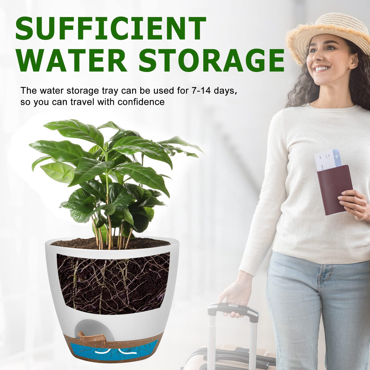 QRRICA 7-inch white planter set of five for versatile indoor outdoor use.