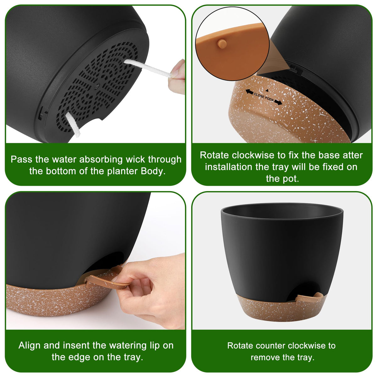 QRRICA self-watering pot 9-inch ideal for medium height houseplants near windows.