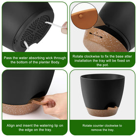 QRRICA self-watering pot 9-inch ideal for medium height houseplants near windows.