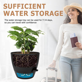 QRRICA 7 inch pot with reservoir for even hydration.