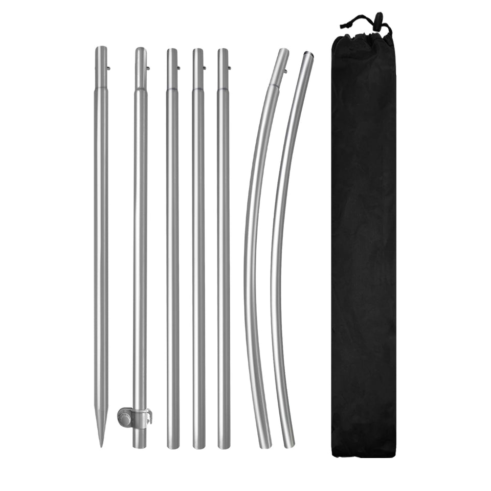 QSUM 8ft feather flag pole kit boosts storefront visibility.