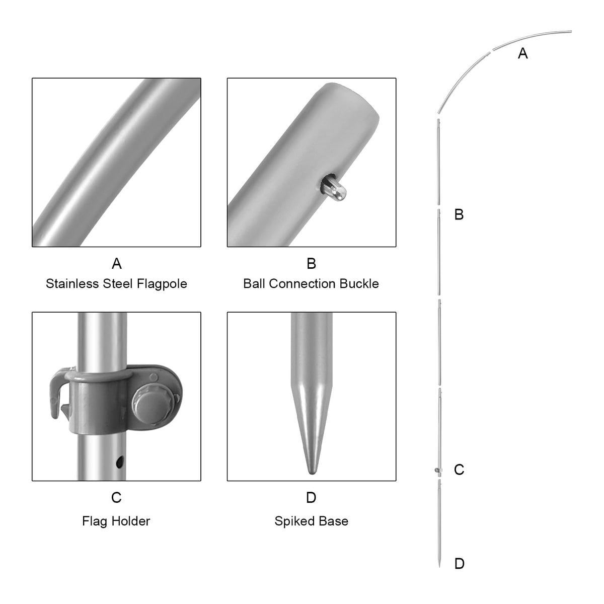 QSUM carry bag keeps flag pole portable and organized.