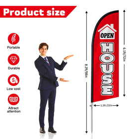 QSUM flagpole assembly for open house enhances setup speed and portability.