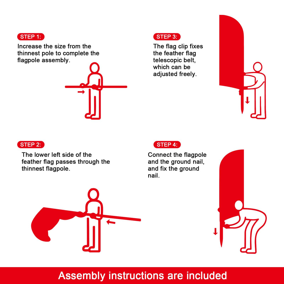 QSUM high-visibility flag reads clearly from distance.
