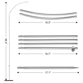 QSUM stainless steel flag pole base for durability and rust resistance.