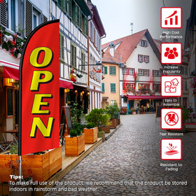 QSUM durable reusable open sign easy to store between promotions.