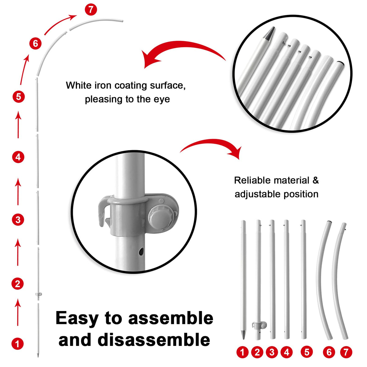 QSUM wind-resistant pole system keeps open sign steady outdoors.