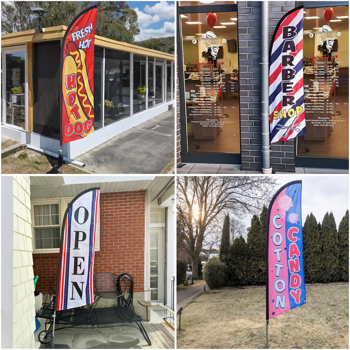 QSUM wind-stable flag pole in use enhances signage readability.