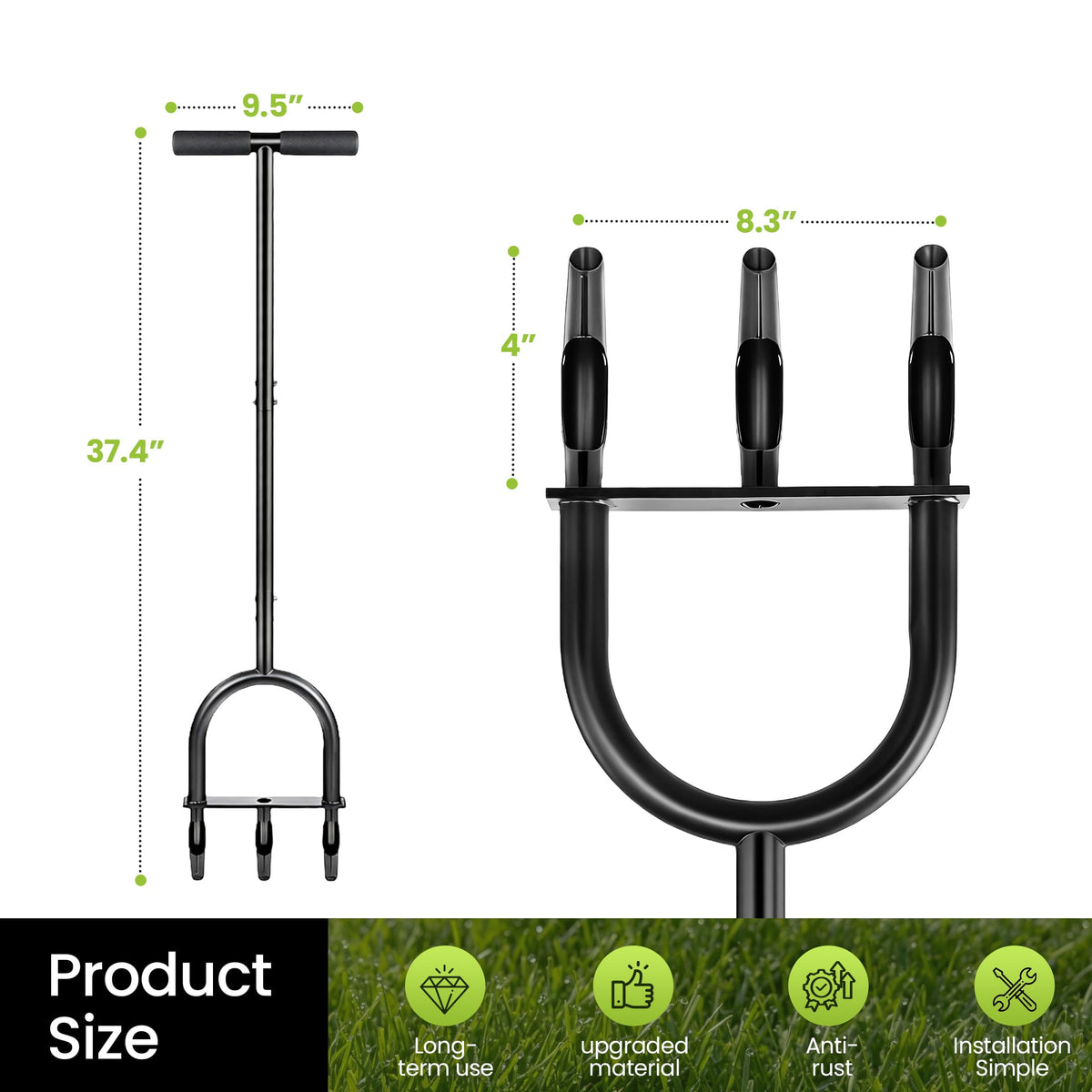 Qsxou heavy-duty metal frame designed for durable lawn use