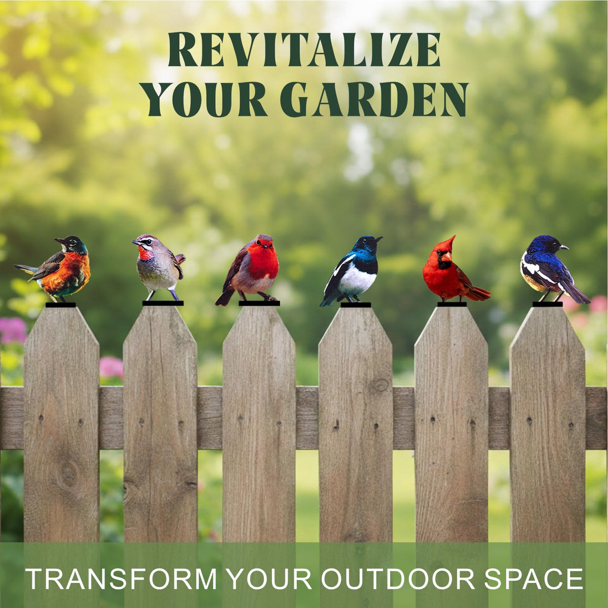 Qtaikong weather-resistant outdoor birds endure sun and rain while keeping color.
