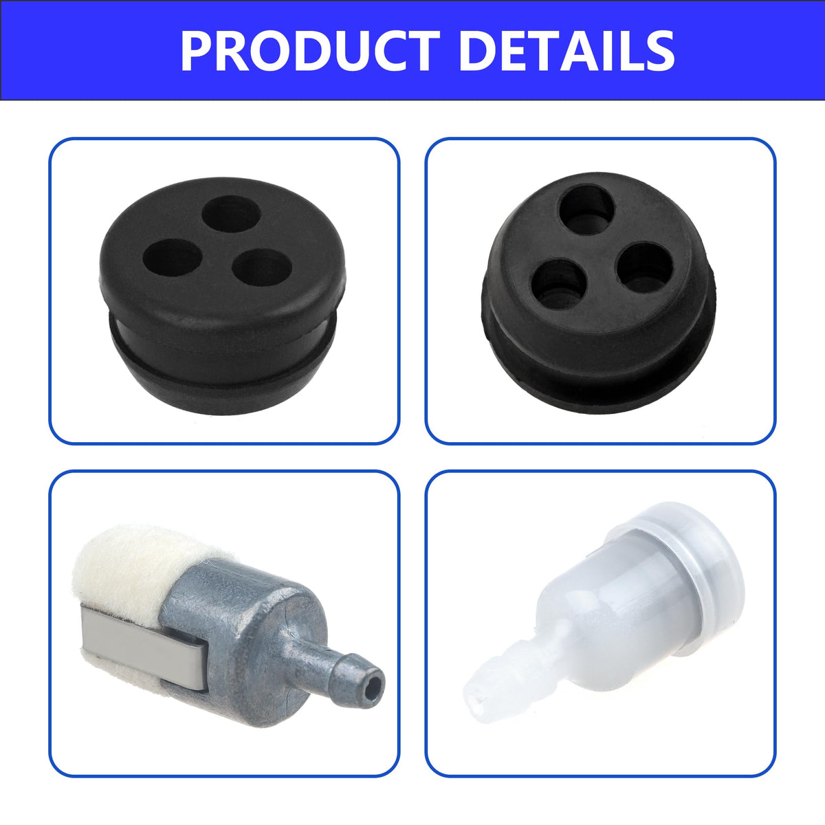 Qtcial Repower dual-size tank grommets fit 18mm and 20mm.
