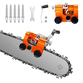 QTG manual chain saw sharpener shows 30° angle for precise sharpening