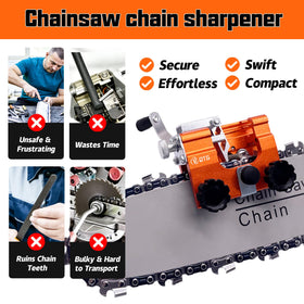 QTG precision guide ensures consistent sharpening on 4-22 inch chains