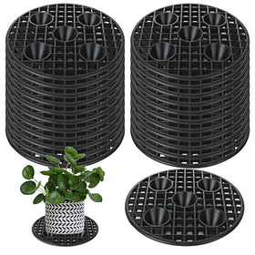 QTLCOHD 8 inch plant elevator close-up showing sturdy base for stable indoor use.