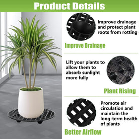 QTLCOHD weatherproof plant risers support up to 150 lbs on patio.
