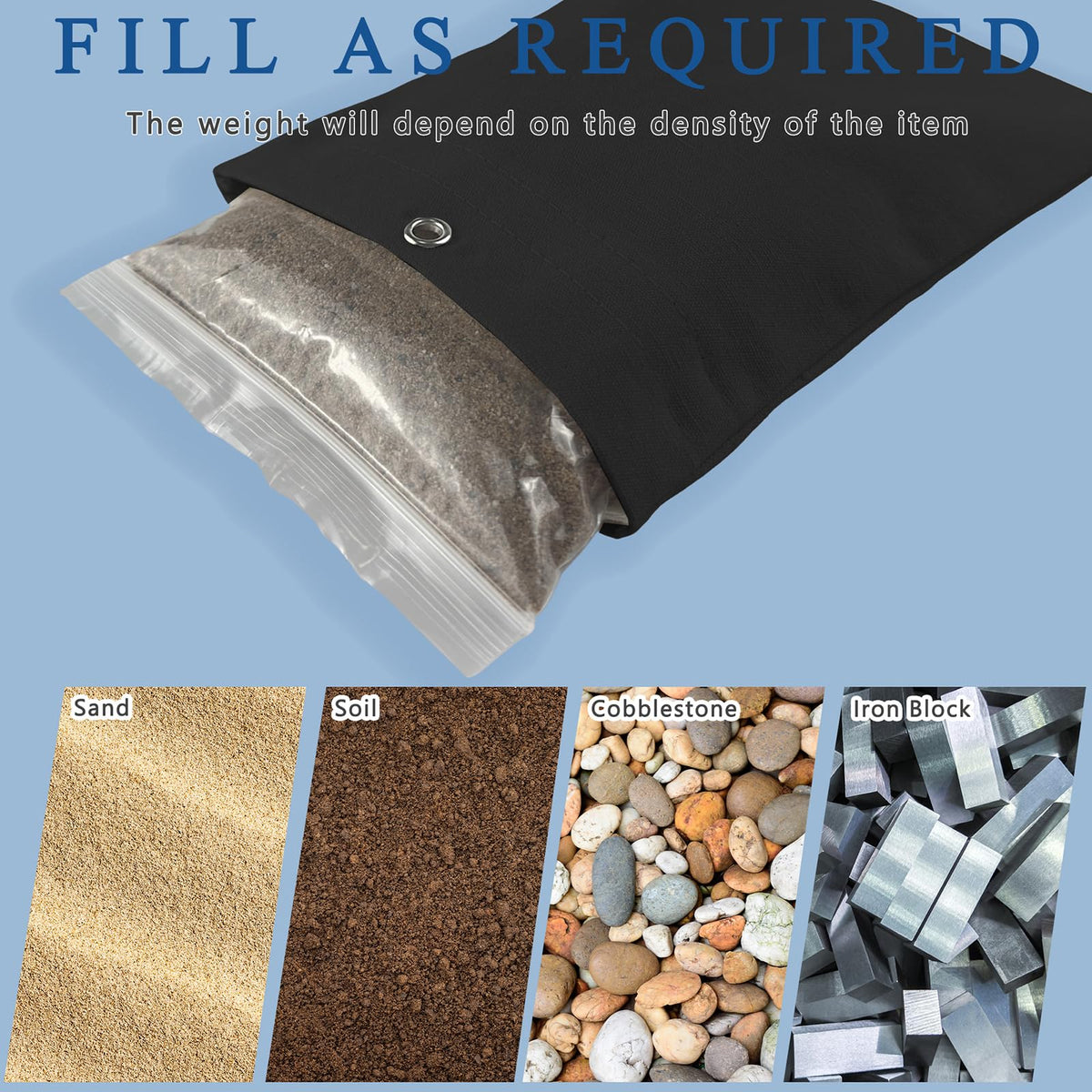 QTRQTR heavy-duty canvas weights resist wind and hold drapes