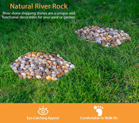 Qualdout river rocks stepping stones hexagon enhance lawn edges with durable walkway