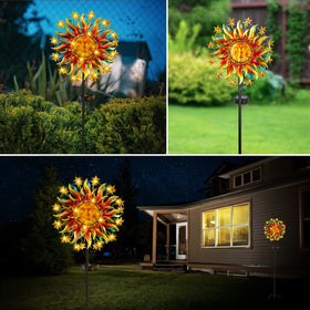 Qualdout Solar Wind Spinner ground stake provides stable yard installation.