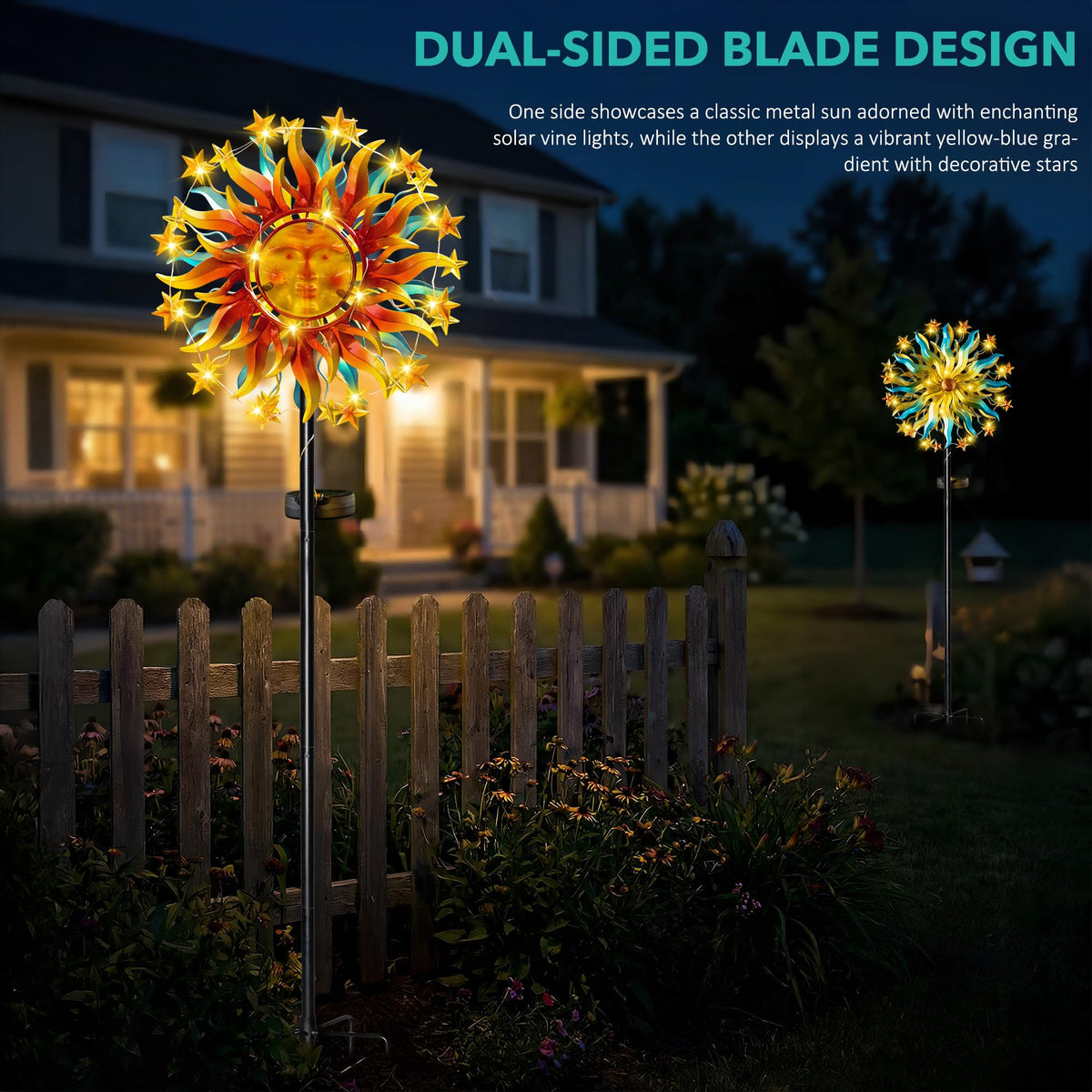 Qualdout Solar Wind Spinner rust-proof coating withstands outdoor weather.