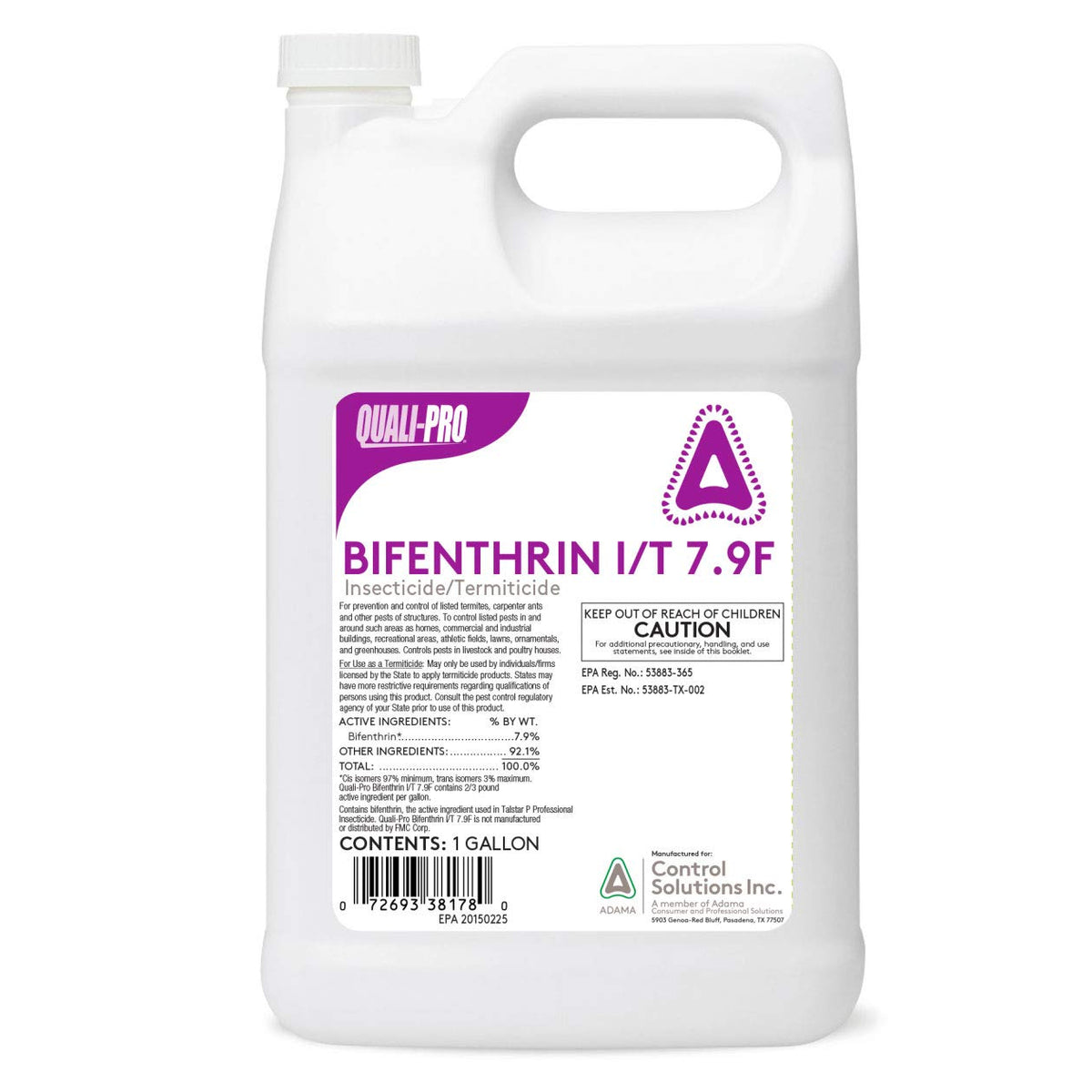 Quali-Pro Bifenthrin IT 7.9 F bottle pour for long lasting outdoor pest control.