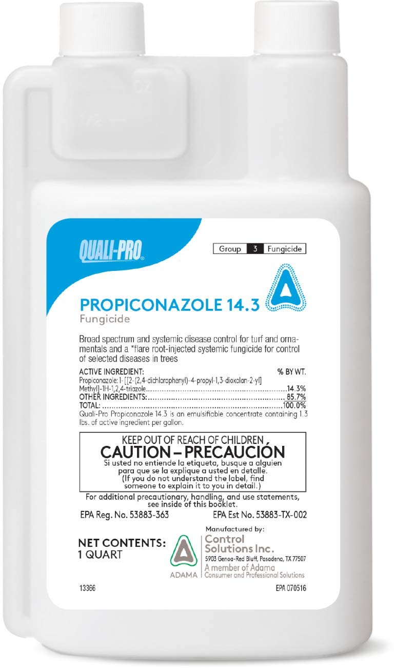 Quali-Pro propiconazole 14.4 fungicide 32oz bottle for broad-spectrum disease control in turf