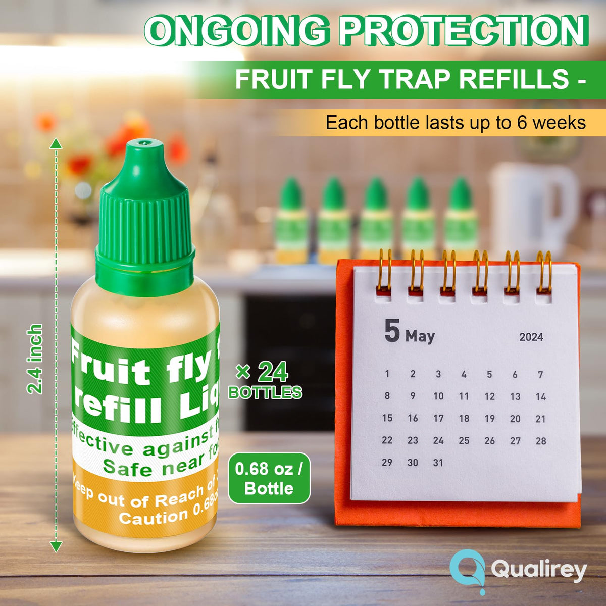 Qualirey 0.68oz bottle of fruit fly liquid