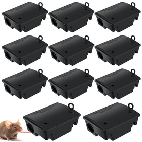 Qualirey 12-pack rat bait stations, assembled, ready for indoor or outdoor placement.