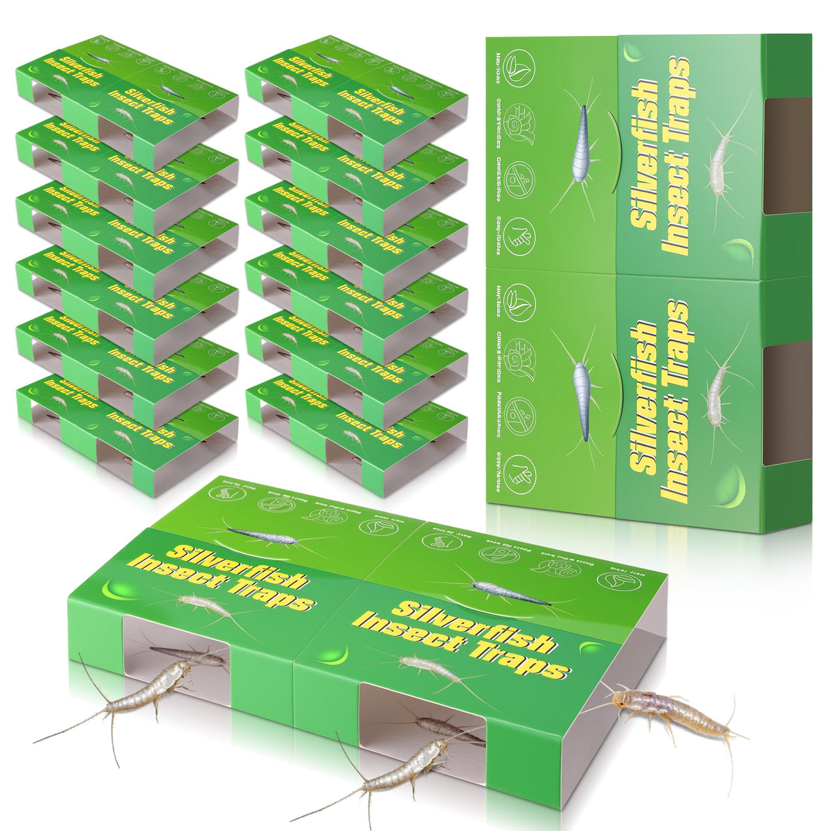 Qualirey 24-traps pack for discreet indoor silverfish control.
