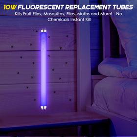 365nm UV-A light from Qualirey bug zapper bulb for indoor use.