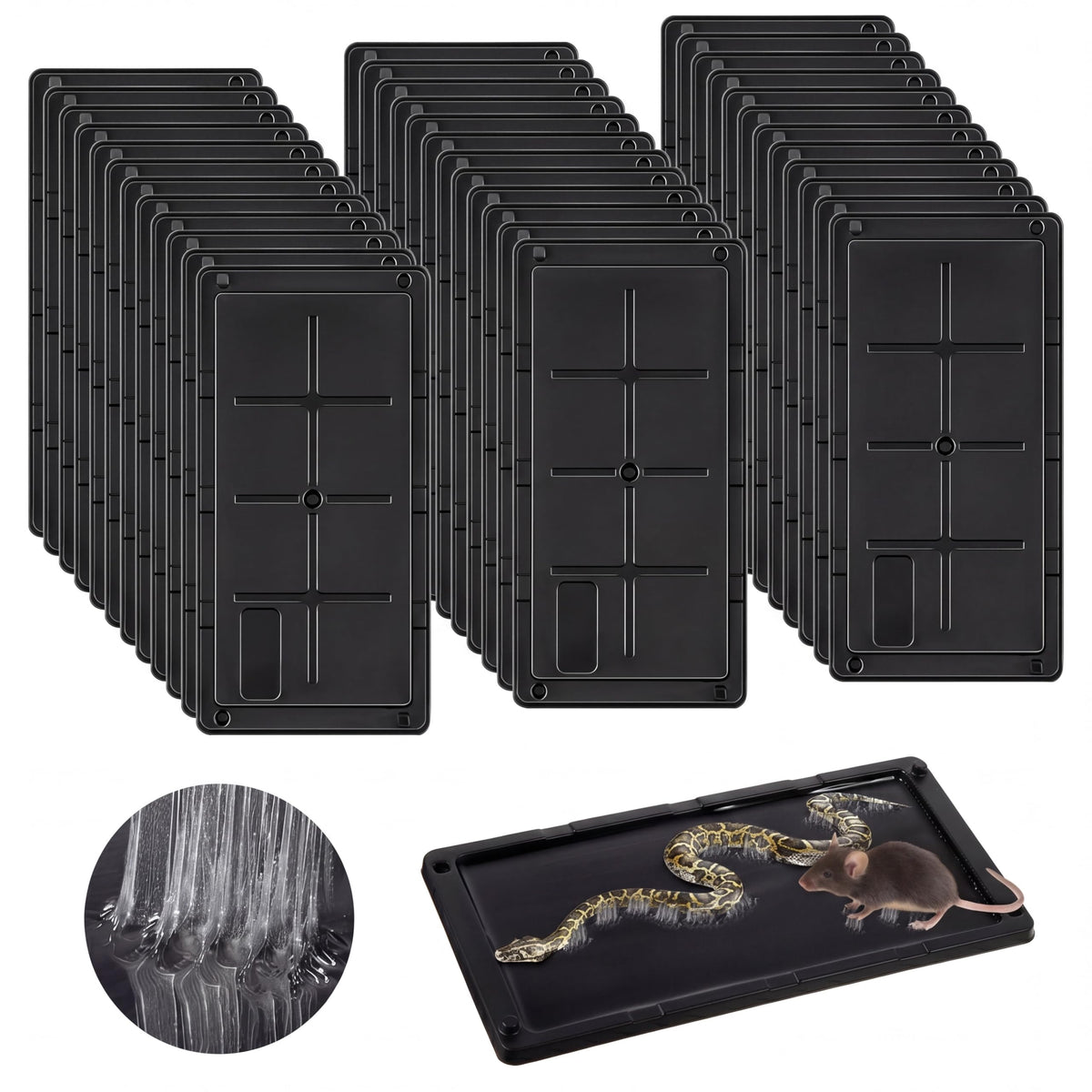 Qualirey heavy duty glue trap for rats and snakes with sturdy tray for effective capture.