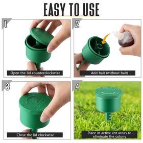 Qualirey ant bait stations easy setup to monitor bait effectiveness.