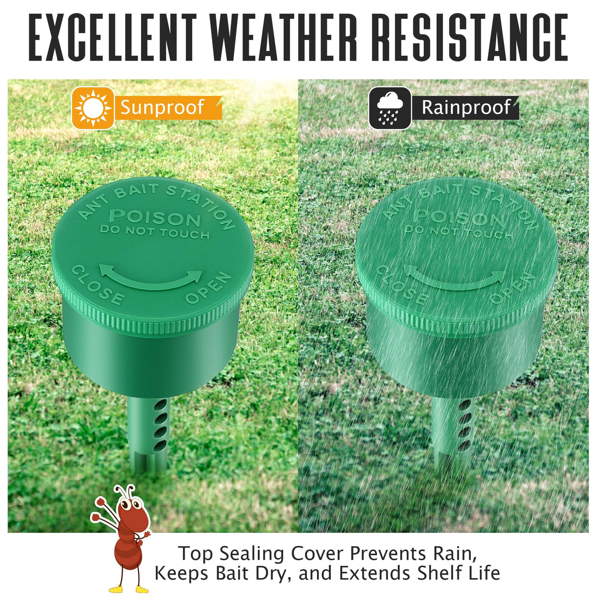 Qualirey ant bait stations large capacity holding up to 2.28 oz.