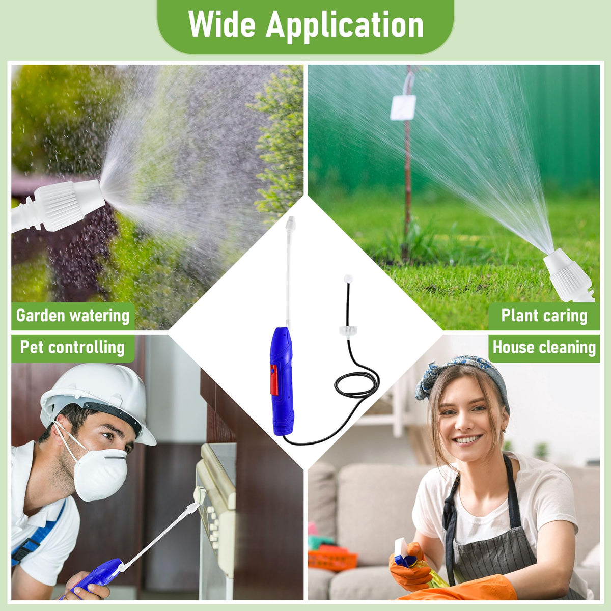 Qualirey cordless operation enables quick, portable spraying.