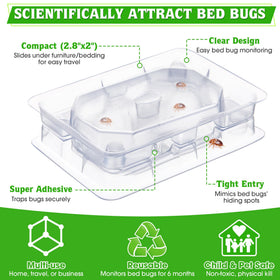Qualirey bed bug detector under bed leg demonstrates discreet protection