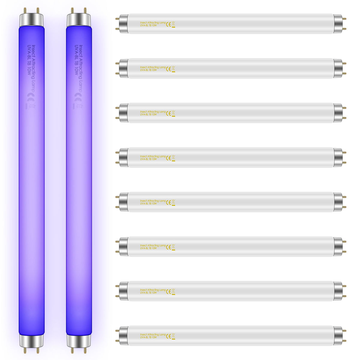 Qualirey 10W bug zapper bulbs, 13-inch pack, ready replacement for 20W zappers.