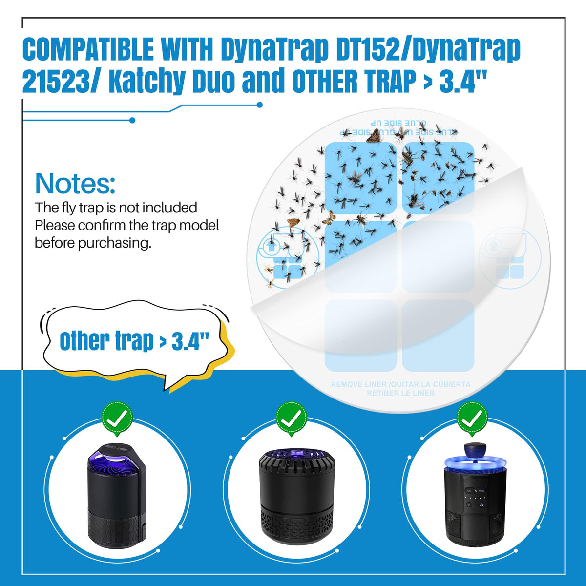 Qualirey glue cards for DynaTrap 21523 provide continuous, mess-free pest control