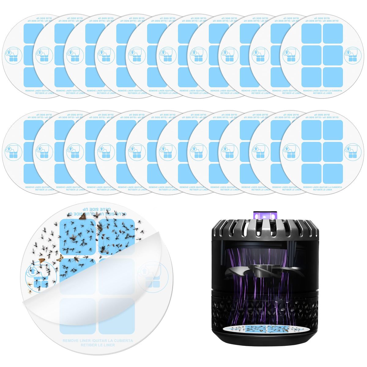 Qualirey refill glue cards for DynaTrap DT152 offering secure, long-lasting insect capture