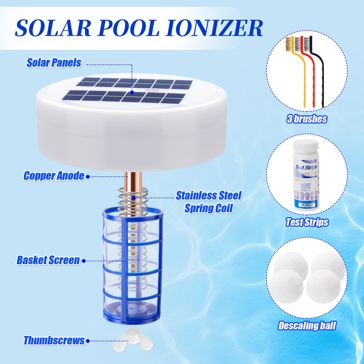 Qualirey floating ionizer with LED light working on surface