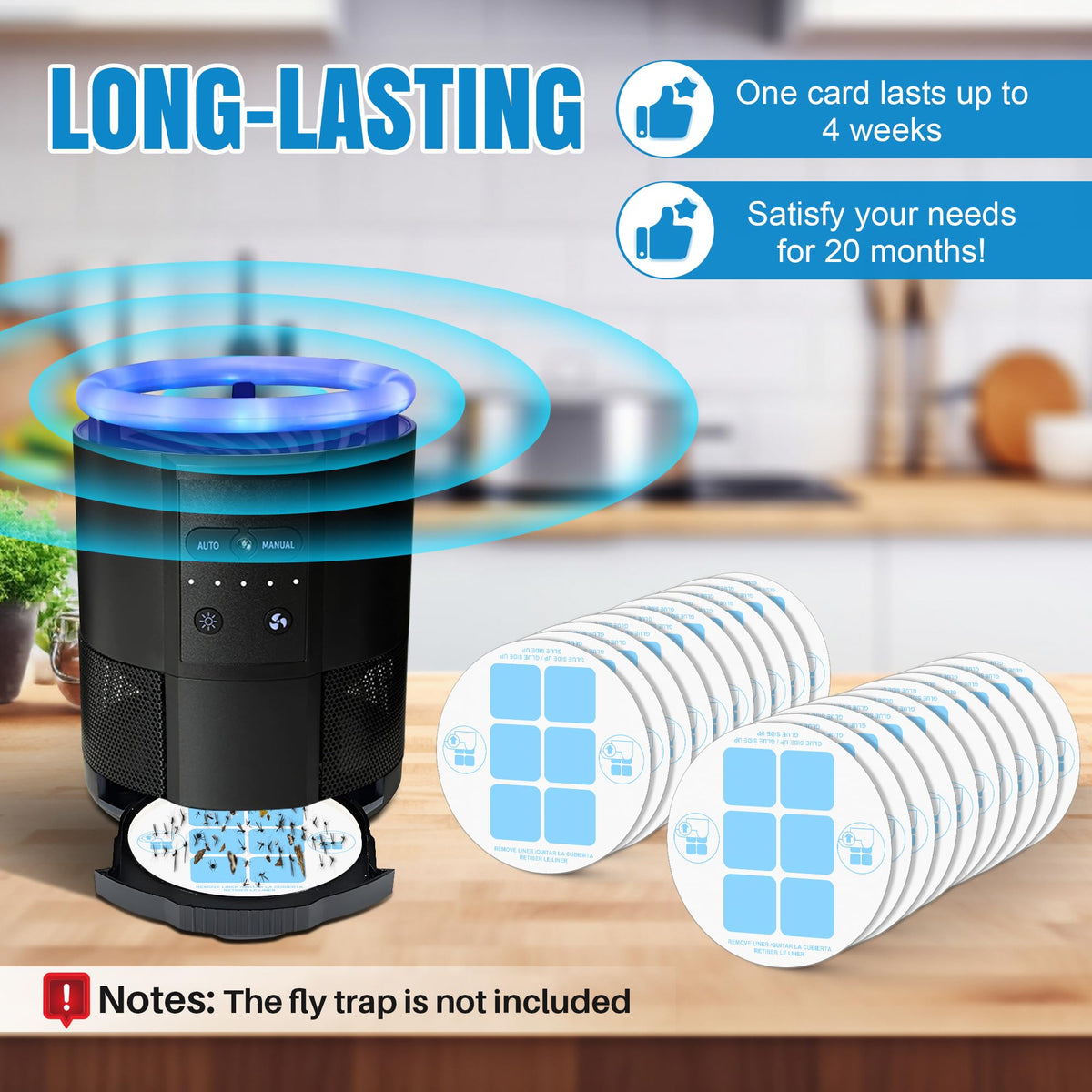 Qualirey flying insect trap refill supports safe, odorless indoor use