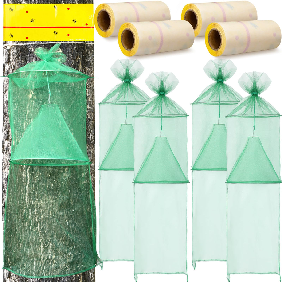 Qualirey front view of mesh trap and tape pack showing contents and durable build