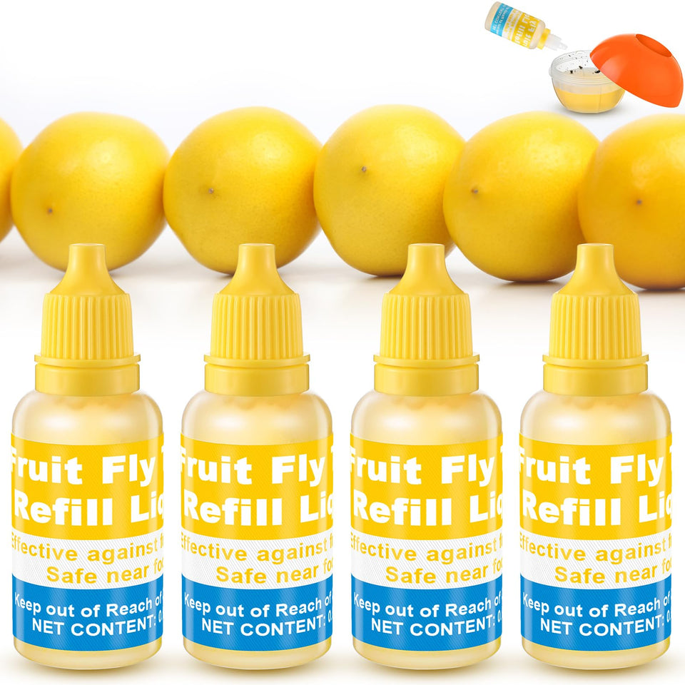 Qualirey fruit fly trap refill liquid ready-to-use bottle attracting flies around fresh fruit