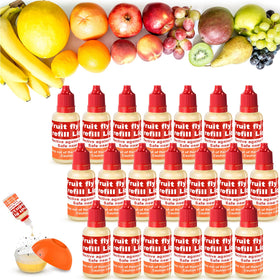 Qualirey refill liquid bottle close-up, attracts flies to protect kitchen produce.