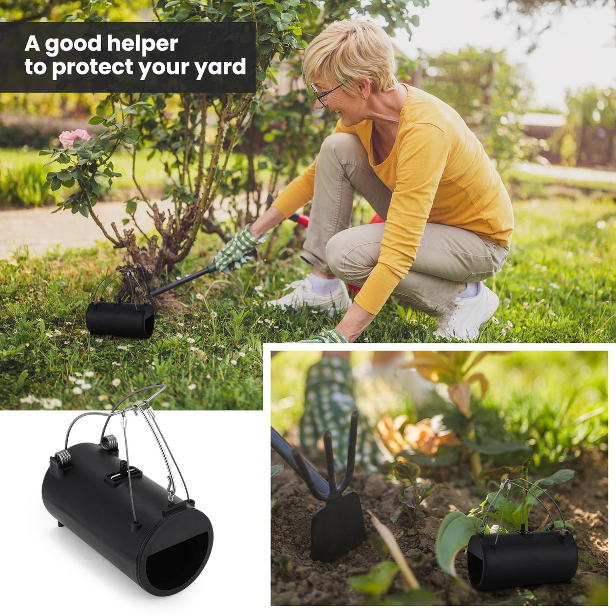 Qualirey Gopher Trap installed horizontally adapts to active runs in lawns
