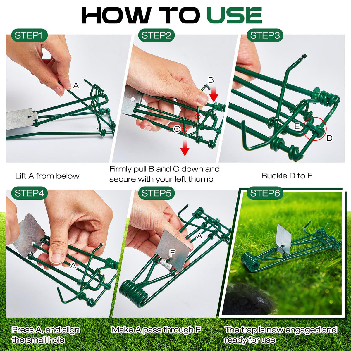 Qualirey gopher trap pincher design close-up for precise placement