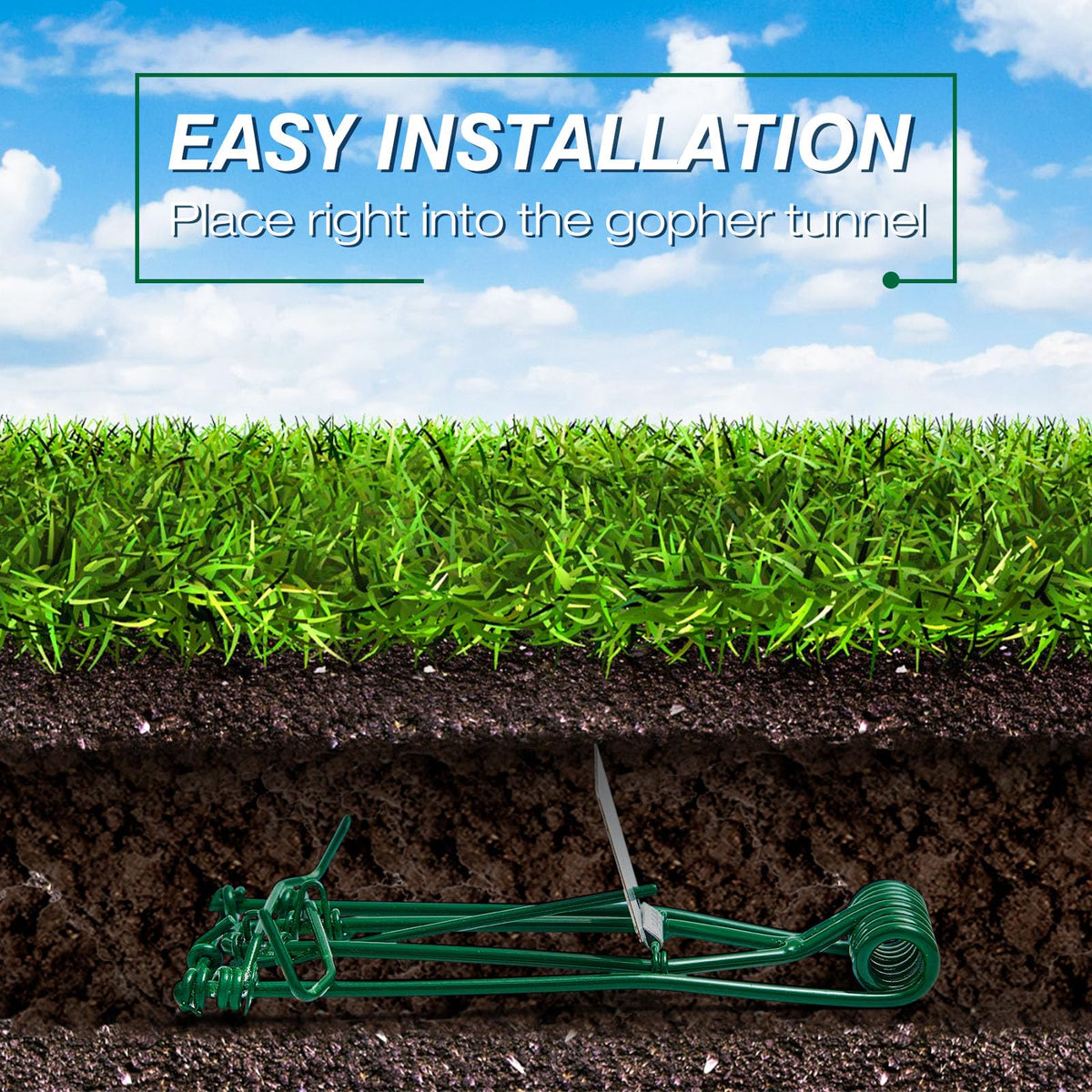 Qualirey gopher trap safe for kids and pets with concealed mechanism