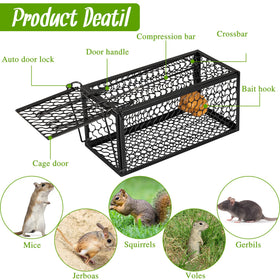 Qualirey humane rat trap door action demonstrates quick, safe capture.